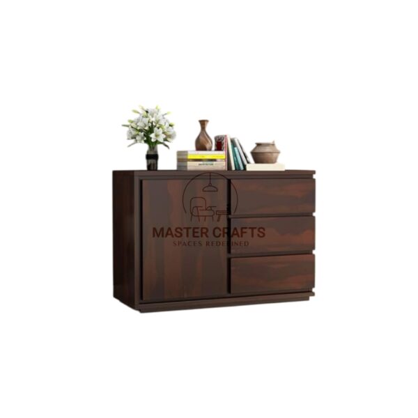 Dark Walnut Finish Three-Drawer Chest