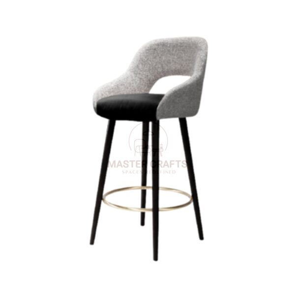 Textured Fabric Contrast Bar Stool
