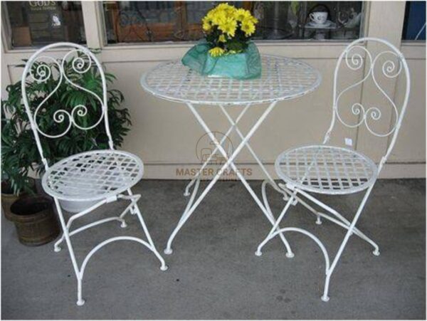 Antique White Folding Bistro Set