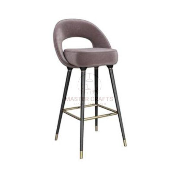 Sculptural Mauve Velvet Bar Stool