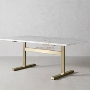 Contemporary Gold T-Base Dining Table