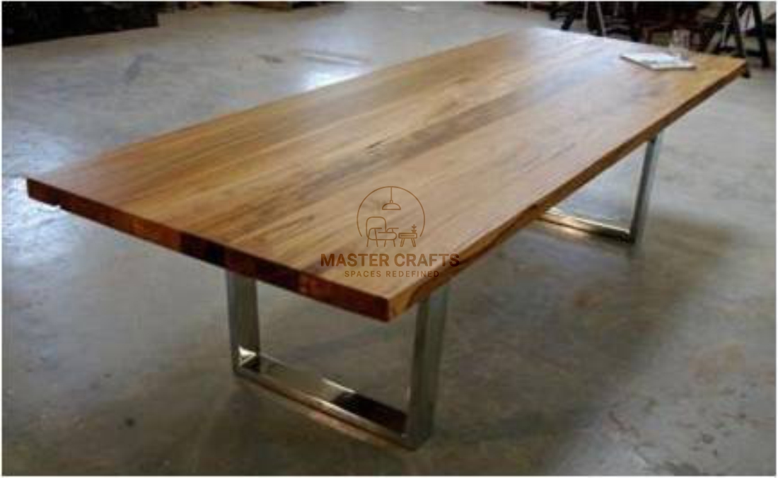 Industrial Slab U-Frame Table